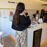 Zebra Print Wide Leg Pants