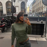 Cashmere Long Sleeve in Military Green