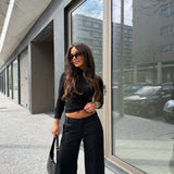 Carolyn Low-Waisted Pants in Black