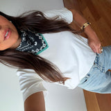 Bandana 100% Viscose Blue and Emerald
