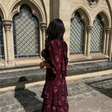 Siena Dress with Long Sleeves in Bordeaux