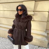 Turim Fur Coat in Brown