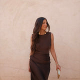Medina Dress in Brown