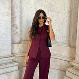 Eva Pants in Burgundy