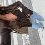 Ruffle Knit Top in Chocolate