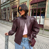 Oversized Structured Jacket in Burgundy