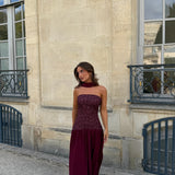 Palais Dress in Burgundy
