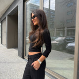 Carolyn Low-Waisted Pants in Black