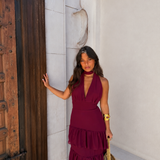 Manila Dress in Burgundy