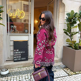 Bandana Long Jacket in Burgundy