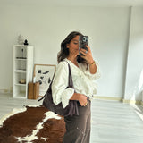 Brown Studded Wide Pants