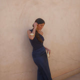 Amira Dress in Navy Blue