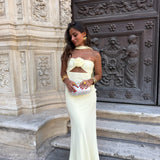 Pastel Yellow with Flower Dress