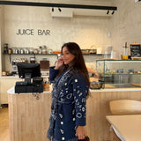 Bandana Long Jacket in Blue