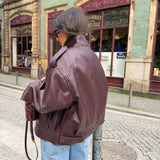 Oversized Structured Jacket in Burgundy