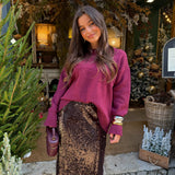 Bradshaw Sequin Midi Skirt in Brown