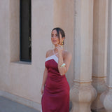 Oasis Dress in Burgundy