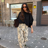 Zebra Print Wide Leg Pants