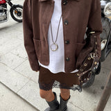 Dark Chocolate Suede Jacket