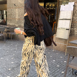 Zebra Print Wide Leg Pants