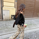 Zebra Print Wide Leg Pants