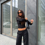 Carolyn Low-Waisted Pants in Black