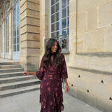 Siena Dress with Long Sleeves in Bordeaux