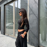 Carolyn Low-Waisted Pants in Black