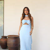 Sky Blue with Flower Dress