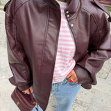 Oversized Structured Jacket in Burgundy