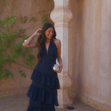 Manila Dress in Navy Blue