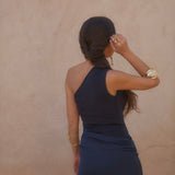 Amira Dress in Navy Blue