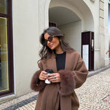Caramel Coat with Fur