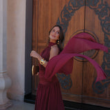Paloma Dress in Burgundy - Shipping/Envio from 12/09 to 19/09