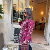 Bandana Long Jacket in Burgundy