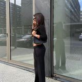 Carolyn Low-Waisted Pants in Black