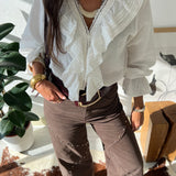 Brown Studded Wide Pants