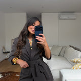 Must-have Belted Blazer in Chocolate