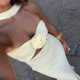 Pastel Yellow with Flower Dress