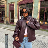 Oversized Structured Jacket in Burgundy