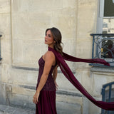 Palais Dress in Burgundy