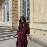 Siena Dress with Long Sleeves in Bordeaux