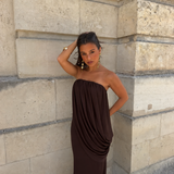 Victoire Dress in Brown