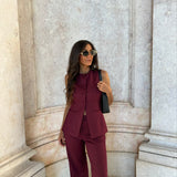 Eva Pants in Burgundy