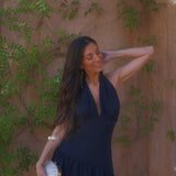 Manila Dress in Navy Blue