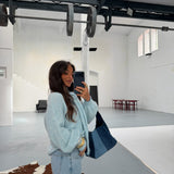 Jennifer Light Blue Cardigan With Sacrf