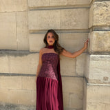 Palais Dress in Burgundy