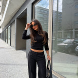 Carolyn Low-Waisted Pants in Black