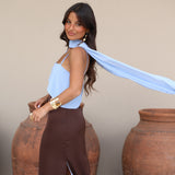 Joanna Dress In Brown and Blue