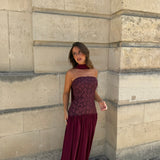 Palais Dress in Burgundy
